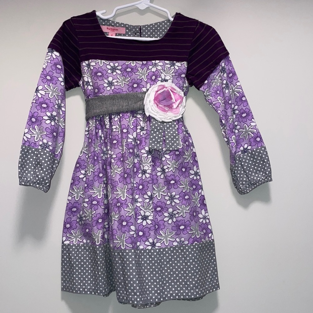 Purple multi pattern dress